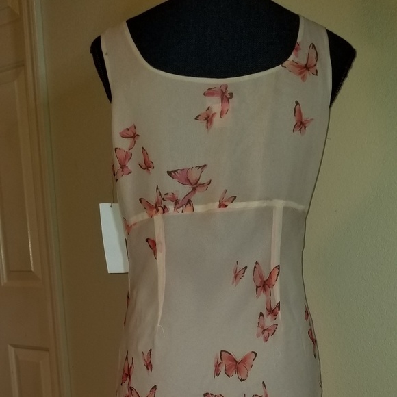 ✅SUMMER DRESS NWT sz 6 La Rue 39 100% silk fully lined bitterfly empire waist - Picture 5 of 14